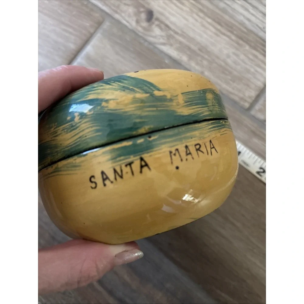 Vtg Lacquer Handpainted 3 Nesting Boxes Santa Maria, Pinta & Nina 1992